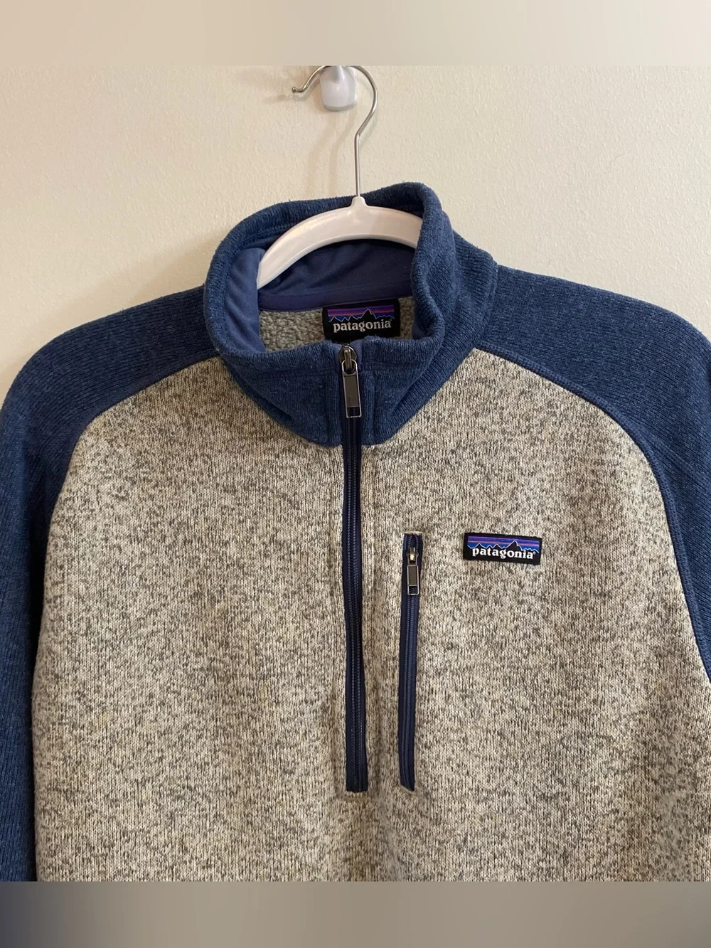 Patagonia Men's Better Sweater 1/4‎ Zip Fleece Pullover Grey Blue Sz L Outdoors